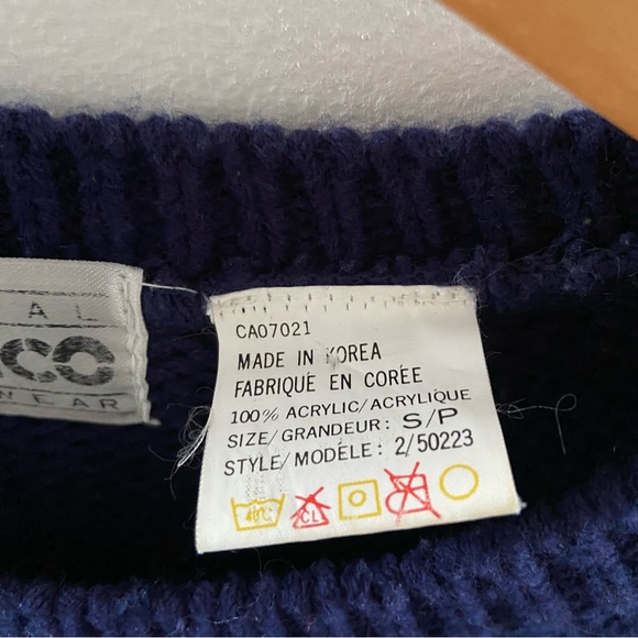 Vintage Simpatico Blue Knit Sweater - Size Small - Picture 4 of 5